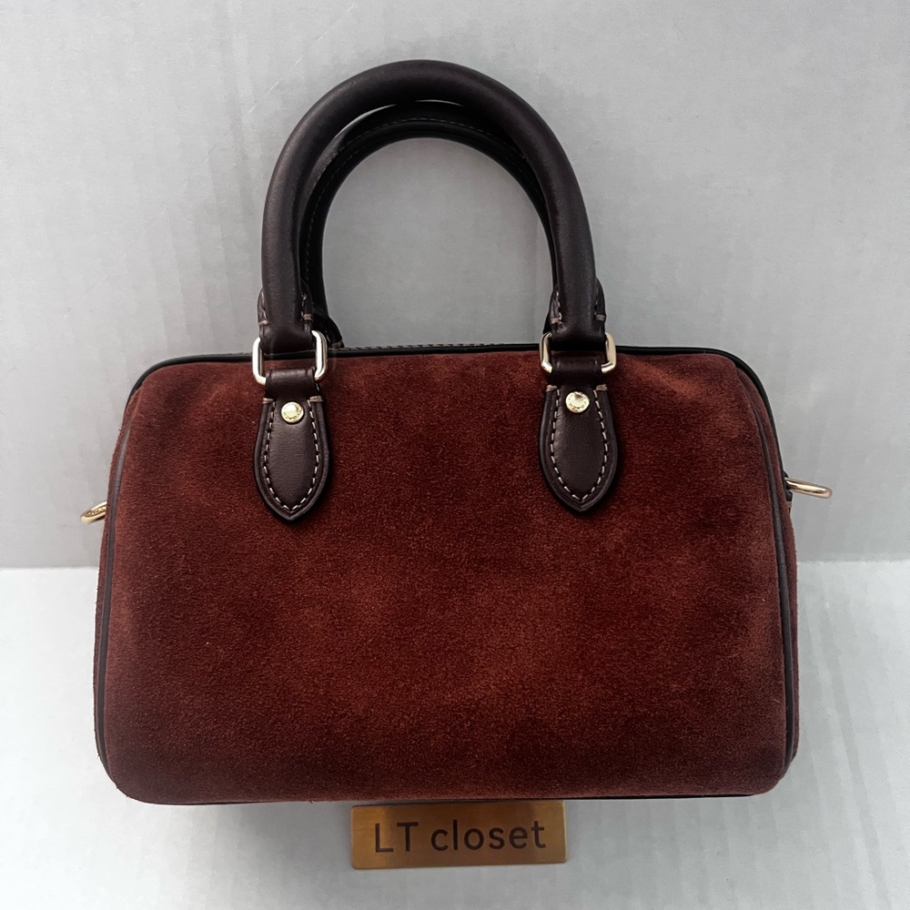 New Coach Mini Rowan Crossbody Bag CCF29, suede/Im/Vintage Brown - Picture 8 of 13
